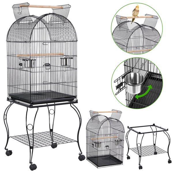 Yaheetech Vogelkäfig für Nymphensittich , Schwarz