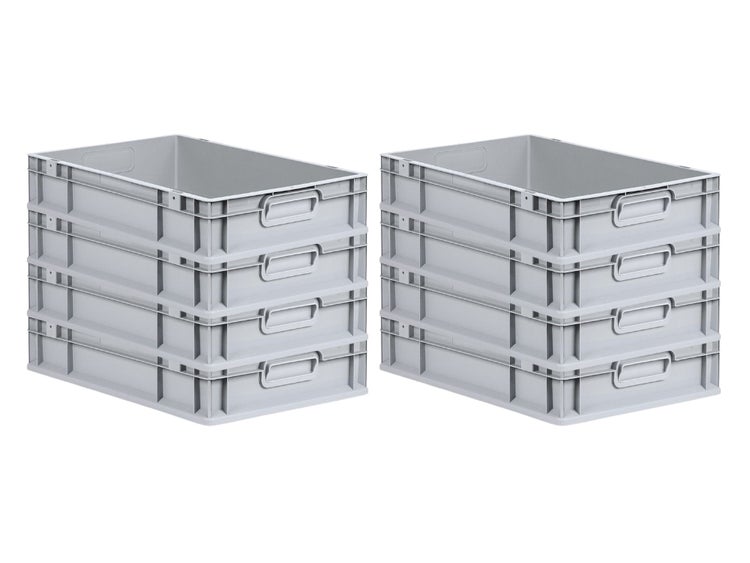 PROREGAL Spar Set 8x Eurobox Nextgen Economy Griffe Geschlossen HxBxT 12 x 40 x 60 cm 23 Liter Eurobehälter Transportbox Transportbehälter