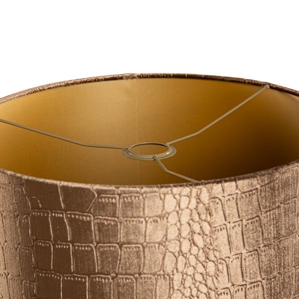 Samtlampenschirm Krokodil-Design mit goldener Innenseite 40/40/40