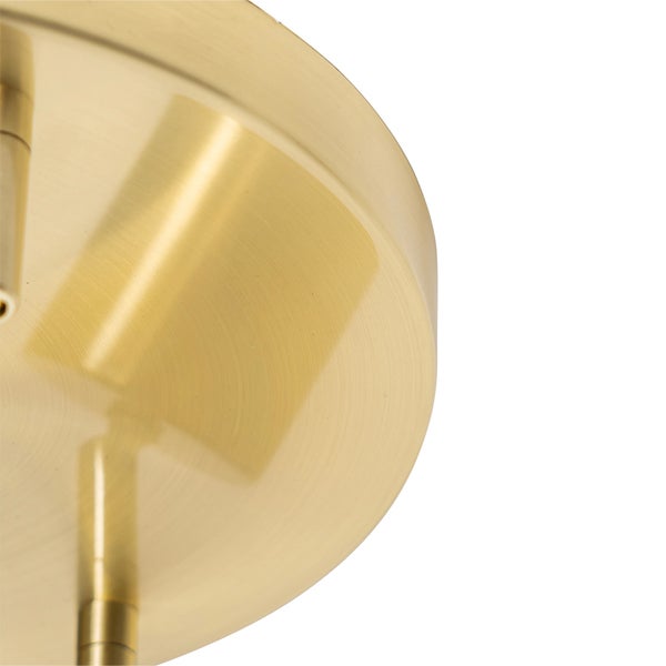 Detailaufnahme eines goldenen Deckenleuchtenelements.