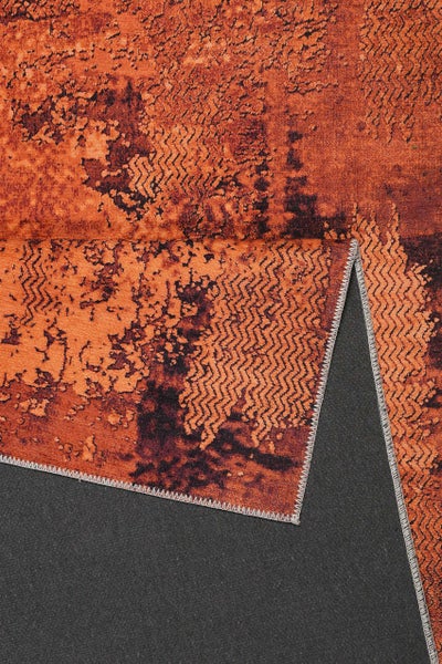 Vintage Teppich Rost Rot Kurzflor Radiate WECONhome 190x290 cm