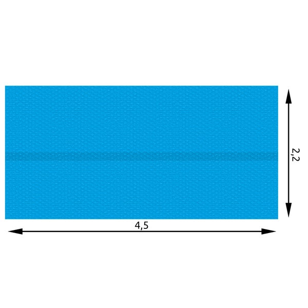 Poolabdeckung tectake  220 x 450 cm rechteckig und selbstschwimmend blau