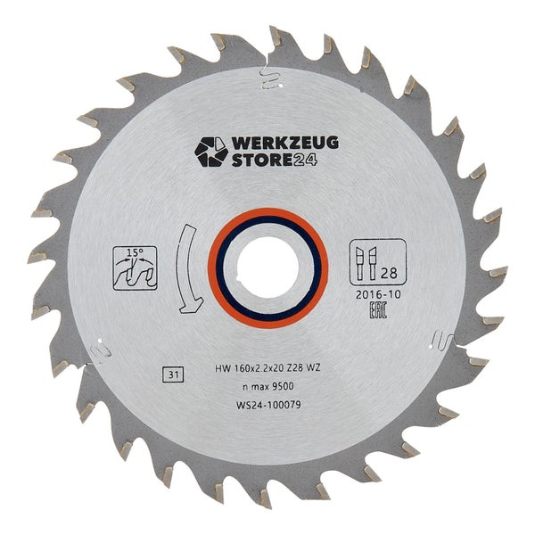 Werkzeug Store24 Sägeblatt 160x2.2x20 Millimeter Z28 WZ