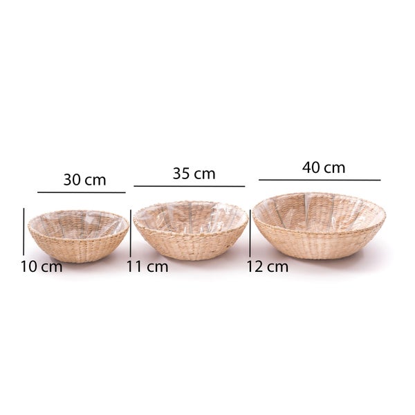 Korb-Set Kayla 3-teilig verschiedene Größen, wasserdicht naturfarben
