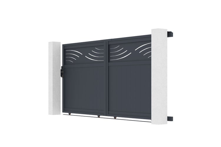 Schiebetor aus Aluminium 3,7m HALTI 370C160 Grau