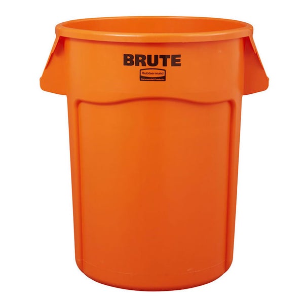 PROREGAL Rubbermaid Brute Runde Mehrzwecktonne Mit Belüftungskanälen 121,1 Liter HxBxT 69,2 x 63,5 x 55,5 cm Aus Widerstandsfähigem Kunststoff Orange