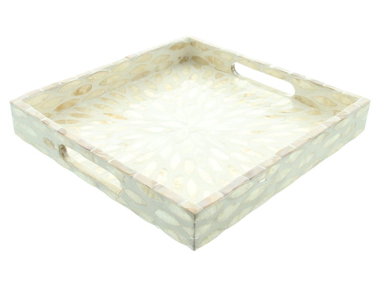 Dekorative quadratische Schale mit Griffen