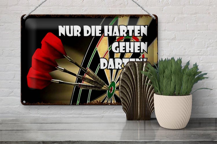 Blechschild Spruch 30x20cm nur die harten gehen darten