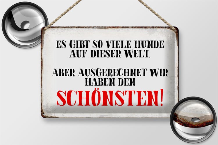 Blechschild Spruch 30x20cm wir haben den schönsten Hund