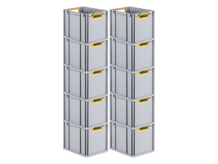 PROREGAL Eurobox Nextgen Color HxBxT 32 x 30 x 40 cm 30 Liter Griffe Gelb Offen Glatter Boden Eurobehälter Transportbox