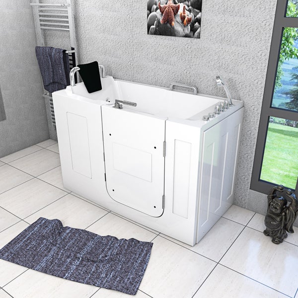 Sitzwanne Whirlpool Wanne mit Tür S07WP-TH-B-R 140x76cm