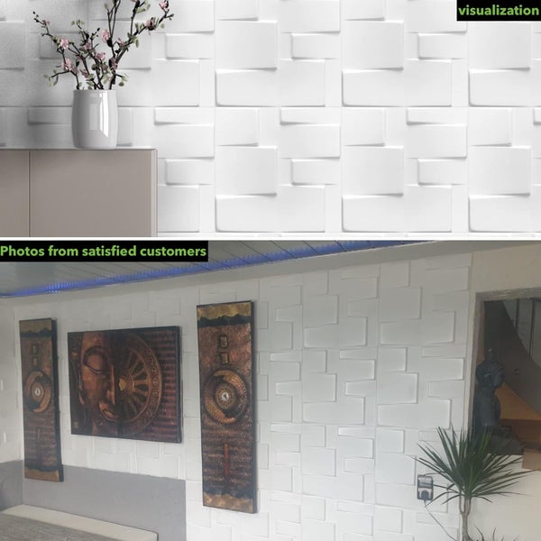 Polystyrol XPS Styropor 3D Paneelen Deckenpaneelen Dekoren 50x50cm 3mm stärke Tetris Weiß