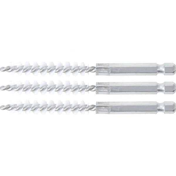 BGS Nylonbürste 9 mm Antrieb Außensechskant 6,3 mm (1/4) 3tlg. - 3078-9-N
