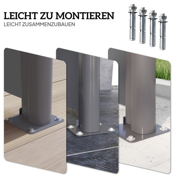 Outsunny 2er-Set Seitenteile für Pavillon 3x3/3x8 m, Seitenwand mit Fenster und Klettverschluss, wasserdicht Seitenwände aus Oxfordstoff, als Windschutz und Sichtschutz für Partyzelt, Schwarz