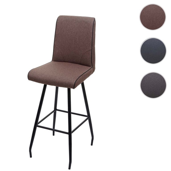 Barhocker mit Textilbezug und schwarzem Metallgestell