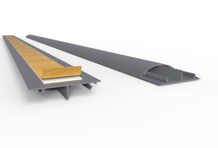 CILSON WDK5012SG Art.-Nr. 6700350 Kabelkanal 50 x 12 mm x 2.000 mm - Trittfest, selbstklebend mit Bodenbelochung, grau RAL 7035