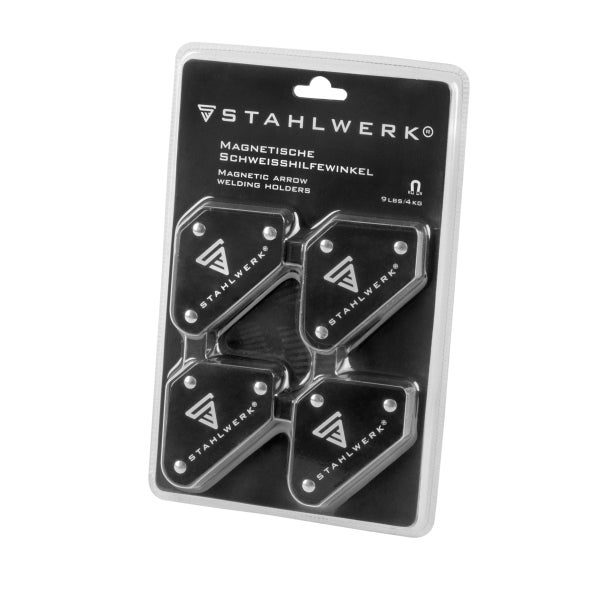 STAHLWERK Schweißwinkel 4er Set Magnet 4 kg 9 lbs Schweißmagnet Magnetwinkel