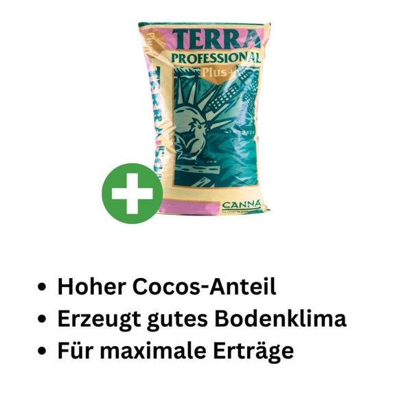 Canna Terra PLUS 50L Blumenerde + Pipette – 100 % organische Premium-Erde für Indoor-Grow • vorgedüngt für 1 Woche • antiseptisch & nährstoffreich für gesundes Pflanzenwachstum