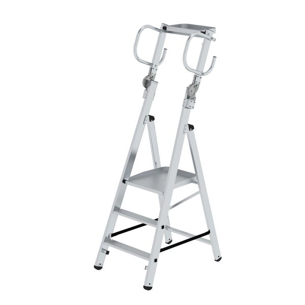 PROREGAL Plattformleiter Steckbar 3 Stufen Inkl. Klappbaren Griffen Aluminium