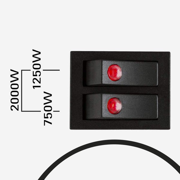 JUNG Konvektor elektrische Heizung mit Thermostat 2000W mobiler Heizlüfter Elektroheizung