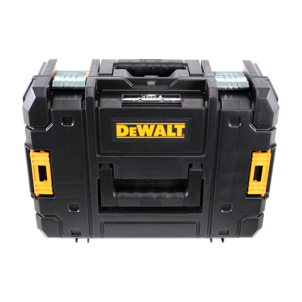DeWalt Werkzeugbox TSTAK aus robustem Kunststoff mit Tragegriff und DeWalt Logo
