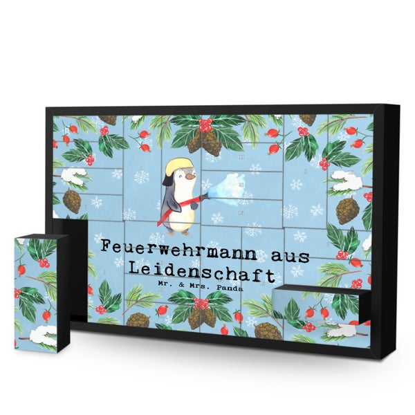 Mr. & Mrs. Panda Befüllbarer Adventskalender Feuerwehrmann Leidenschaft - Blau Pastell