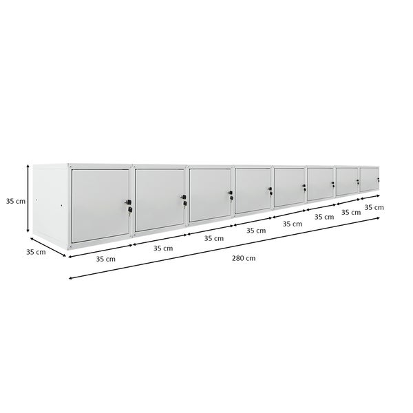 PROREGAL Mega Deal 8x Schließfachwürfel Cubic HxBxT 35 x 35 x 35 cm Grau
