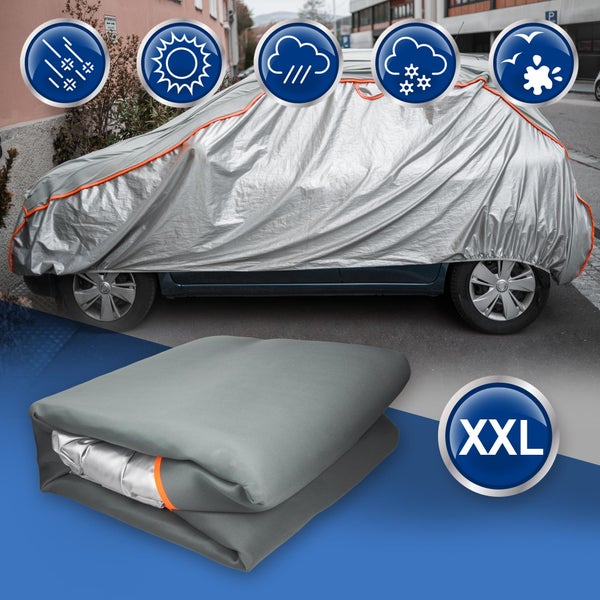 ECD Germany Auto Hagelschutz Abdeckplane Kombi Größe XXL 535x180x132 cm, UV-Schutz Wasserdicht Atmungsaktiv Staubdicht Wasserabweisend, Autogarage Vollgarage Hagelschutzplane Autoplane Autoabdeckung