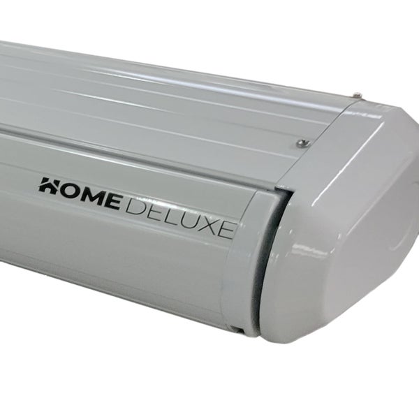 Home Deluxe - LED Vollkassettenmarkise ELOS - Sandfarben, 500 x 300 cm - inkl. Wind- und Sonnensensor, Fernbedienung, Handkurbel, Montagematerial I Terrassenüberdachung Sonnenschutz Windschutz
