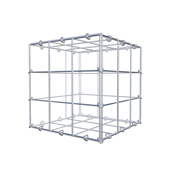 Gabione 30 cm x 30 cm x 30 cm (L x H x T), Maschenweite 10 cm x 10 cm, C-Ring