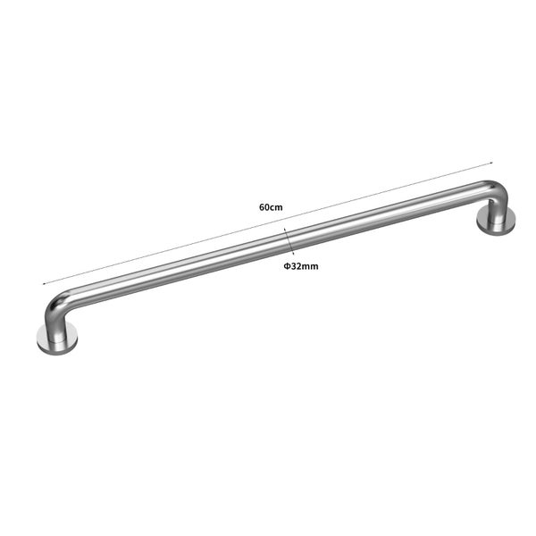 Edelstahl Haltegriff mit 60 cm Länge und 32 mm Durchmesser für Badezimmer