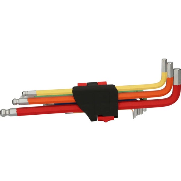 KS TOOLS Kugelkopf-Innensechskant-Winkelstiftschlüssel-Satz extra lang 9tlg. Zoll - 151.4520