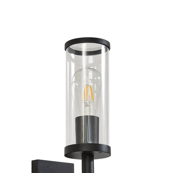 Lucande Wandleuchte außen Zanta (spritzwassergeschützt (Modern) in Schwarz aus Aluminium (1 flammig, E27) - Außenwandleuchten Wandlampe Led Außenlampe Outdoor für Außenwand/Hauswand