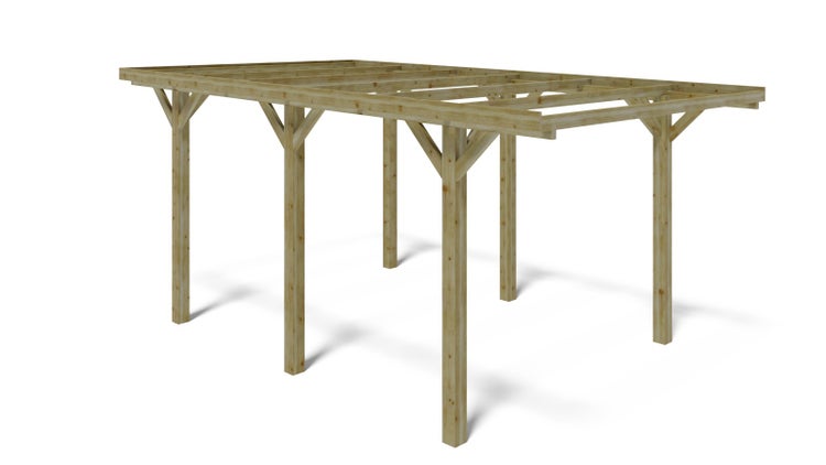 Carport Garagendach 3,04x5,12 m - 15,56 m2