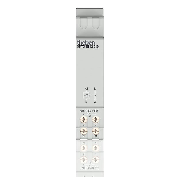 Theben 3120130 OKTO ES12-230 Stromstoßschalter I Stromstoßrelais I 230V I Elektronisch I DIN-Schiene I Hutschiene I 1 Schließer I LED BIS 600W I Lichtsteuerung
