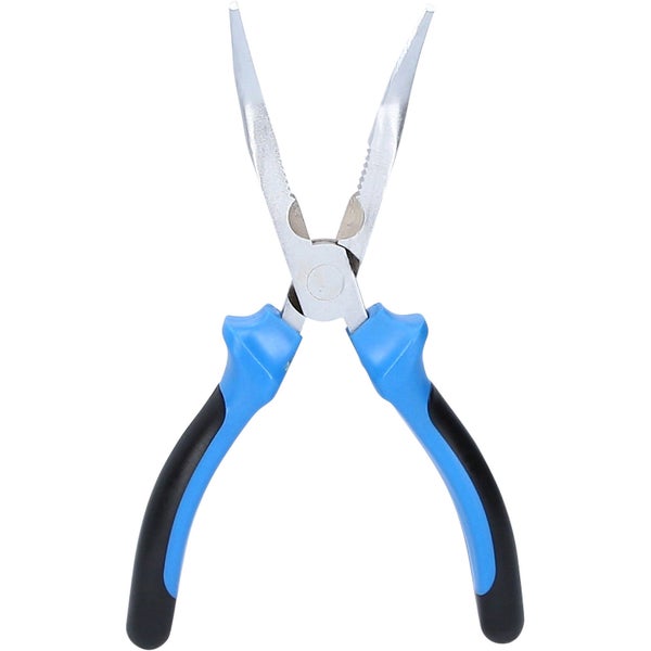 Spitzzange mit blau-schwarzen Griffen