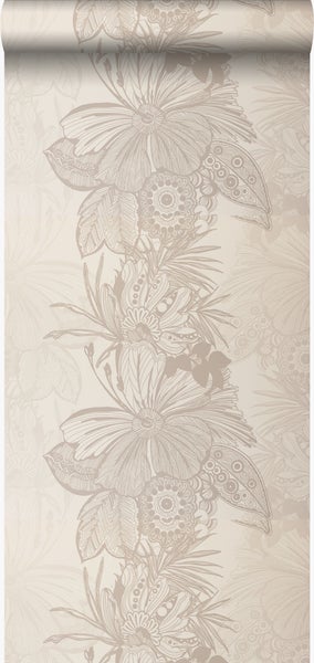 Origin Wallcoverings Tapete Blumen Beige - 52 cm x 10,05 m - 307134