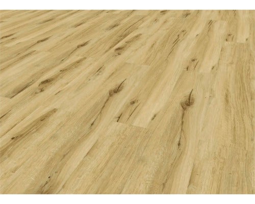 Nahaufnahme eines hellen Laminatbodens in Holzoptik