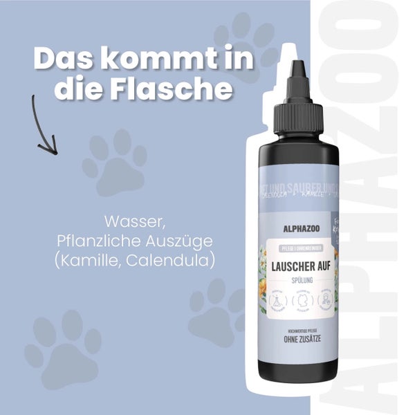 Alphazoo Ohrenreiniger Spülung für Hunde und Katzen