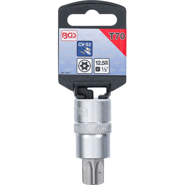 BGS technic T70 Steckschlüssel Einsatz für Innen Torx Schrauben 12.5 mm