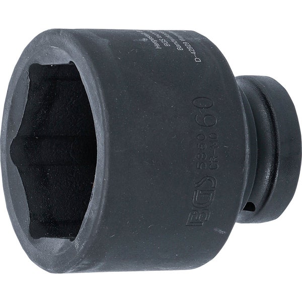 BGS Kraft-Steckschlüssel-Einsatz Sechskant Antrieb Innenvierkant 25 mm (1) SW 60 mm - 5860
