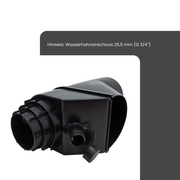 Fallrohrkasten aus Kunststoff mit Wasserhahnanschluss 26,5 mm (G 3/4 Zoll)