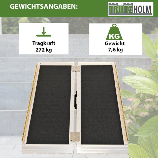 Tragkraft der Trutzholm Rollstuhlrampe: 272 kg, Gewicht: 7,6 kg