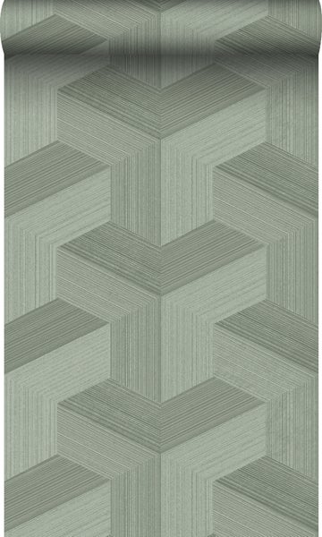 Origin Wallcoverings Öko-Strukturtapete 3D-Muster Graugrün - 0.53 x 10.05 m - 347951