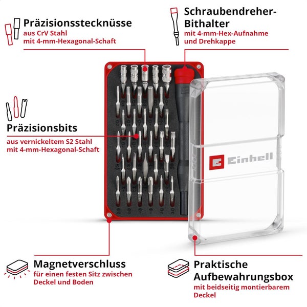 Aufbewahrungsbox mit Bits und magnetischem Verschluss