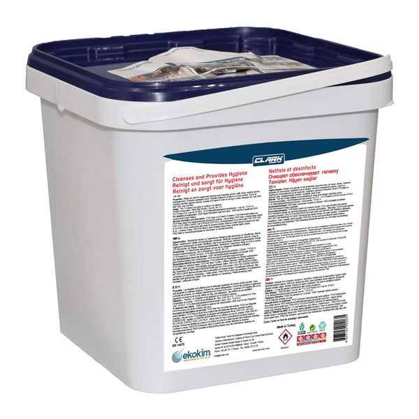 Desinfektionstücher in einem Eimer zur Reinigung und für Hygiene