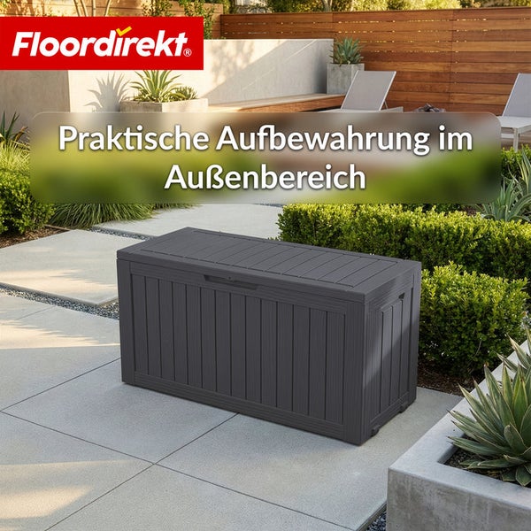 Aufbewahrungsbox für den Außenbereich auf einer Terrasse