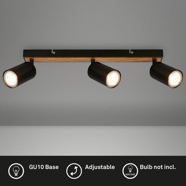 Deckenstrahler Deckenleuchte Deckenlampe Schlafzimmer Schwenkbar 3-flammig Holz