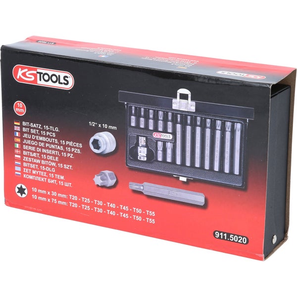 KS Tools Logo. Bit-Satz mit 15 Teilen im Karton.