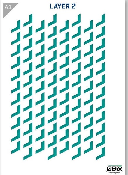 Netzmusterschablone - 3 Schichten (3D-Effekt) Kunststoff A3 Schablone